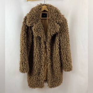 Zara Brown Faux Fur Teddy Coat | Size S | NWOT